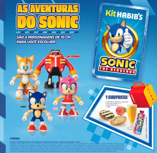 Boneco Sonic The Hedgehog 10cm Coleção Habibs